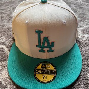Hat Club Size 7 5/8 Monaco Collection Los Angeles Dodgers Teal 59Fifty New Era